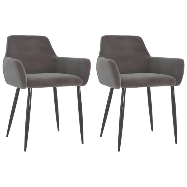 vidaXL Eetkamerstoelen 2 st fluweel donkergrijs