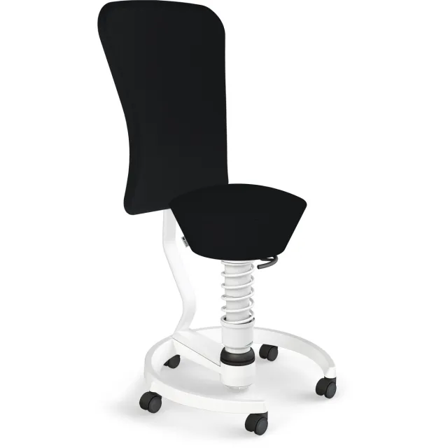 Aeris Swopper met rugleuning, harde wielen, standaard witte veer, recycled polyester Cura black wit-grijs melange