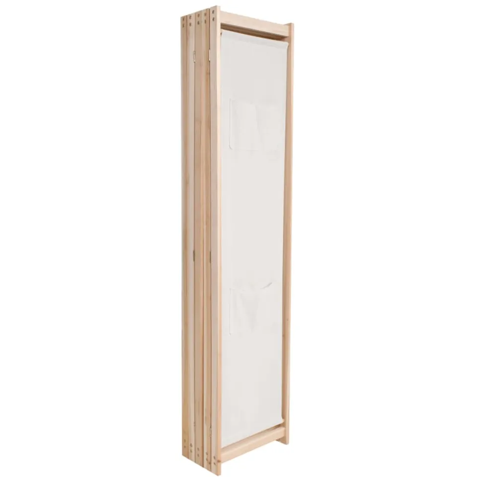 vidaXL Kamerscherm met 5 panelen 200x170x4 cm stof crème, foto 2