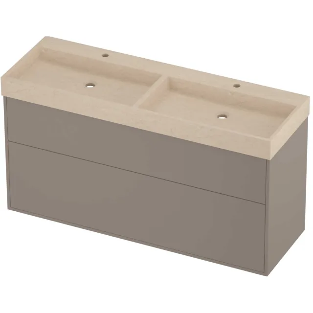 Proline Evoli Badmeubelset Hardsteen Loft 2 Laden 140x46x75 cm Sand Stone Clay Beige