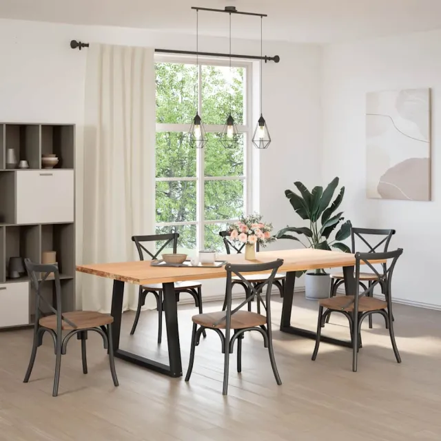 vidaXL Eettafelpoten 2 st V-vormig 100x(72-73,3) cm staal antraciet Anthraciet