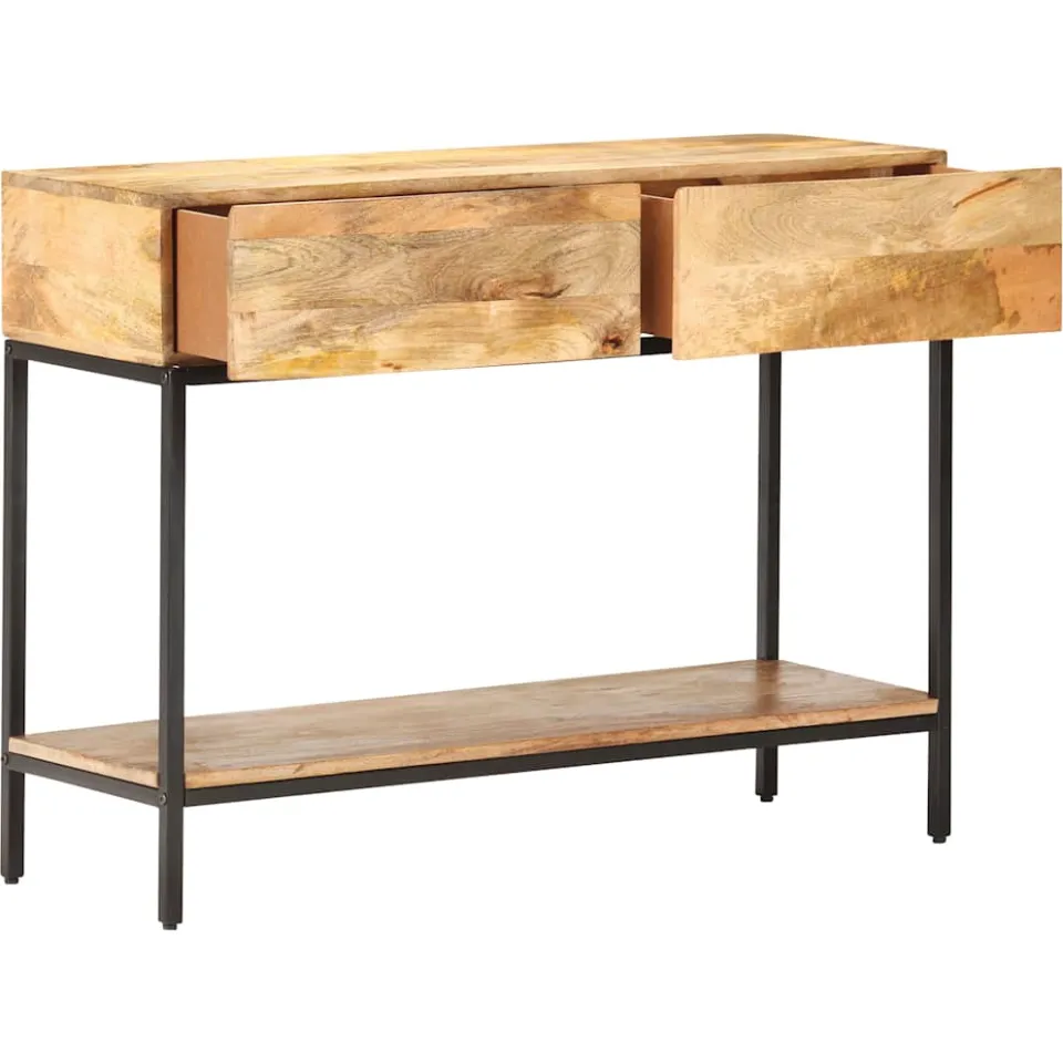 vidaXL Wandtafel 100x35x76 cm massief mangohout bruin, foto 2