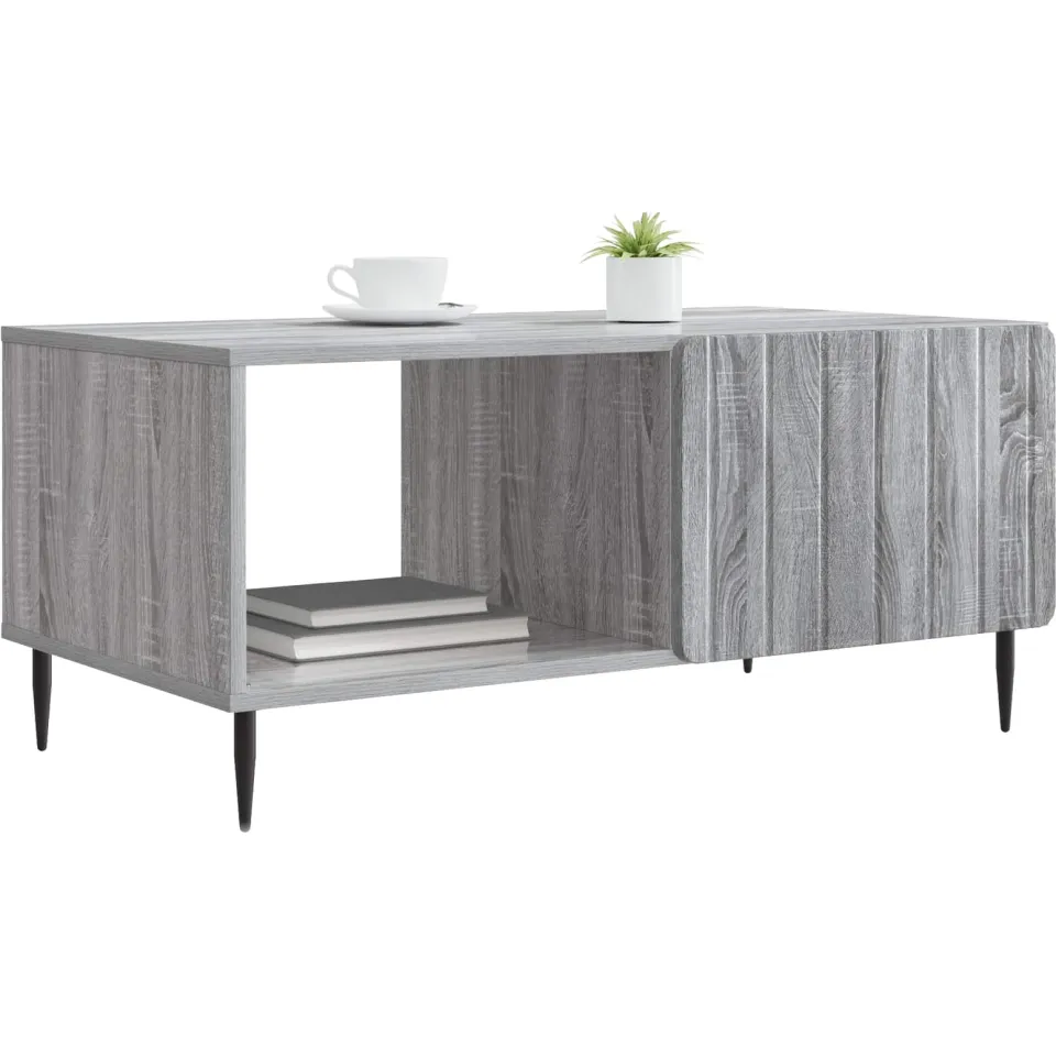 vidaXL Salontafel Grijs Sonoma 90 x 50 x 40 cm Bewerkt hout