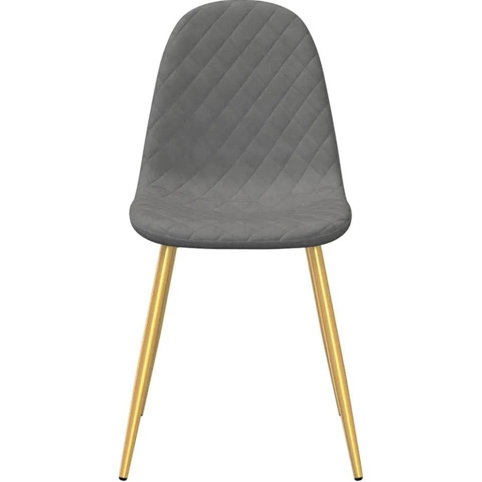 vidaXL Eetkamerstoelen 4 st fluweel lichtgrijs grijs, foto 4