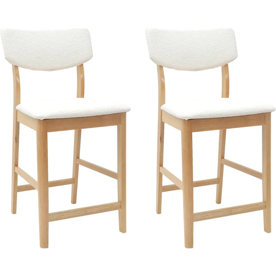 vidaXL Eettafelstoelen 2 st Massief Rubberhout Naturel 48 x 49 x 95 cm Bruin