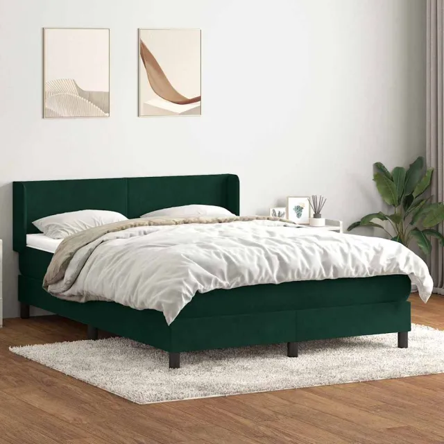 vidaXL Boxspring met matras fluweel donkergroen 160x220 cm groen