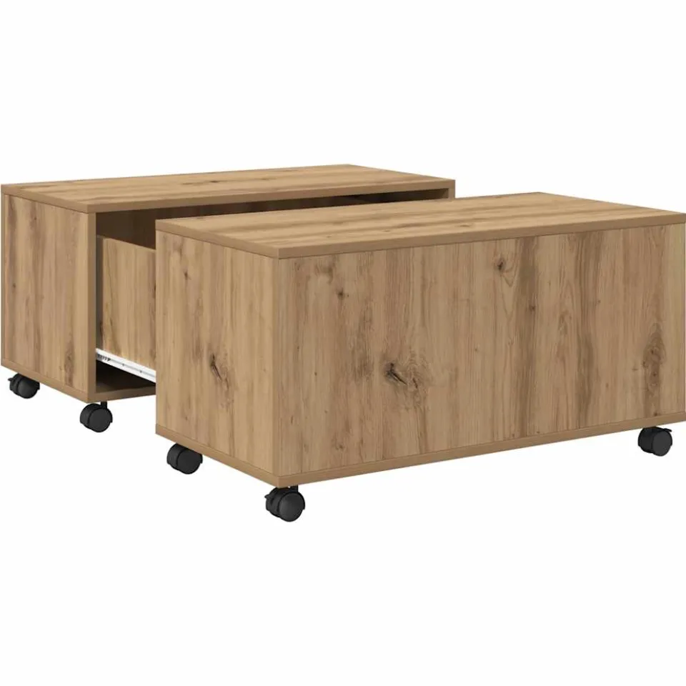 vidaXL Salontafel Artisan Eiken 75 x 75 x 38 cm Bewerkt hout Bruin