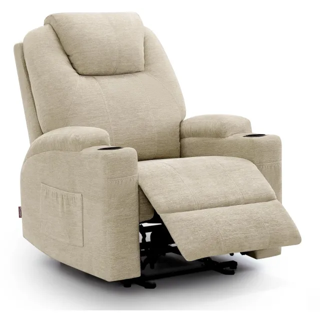 Duraxl Massagestoel - Elektrisch - Ligfunctie - Verwarming Beige