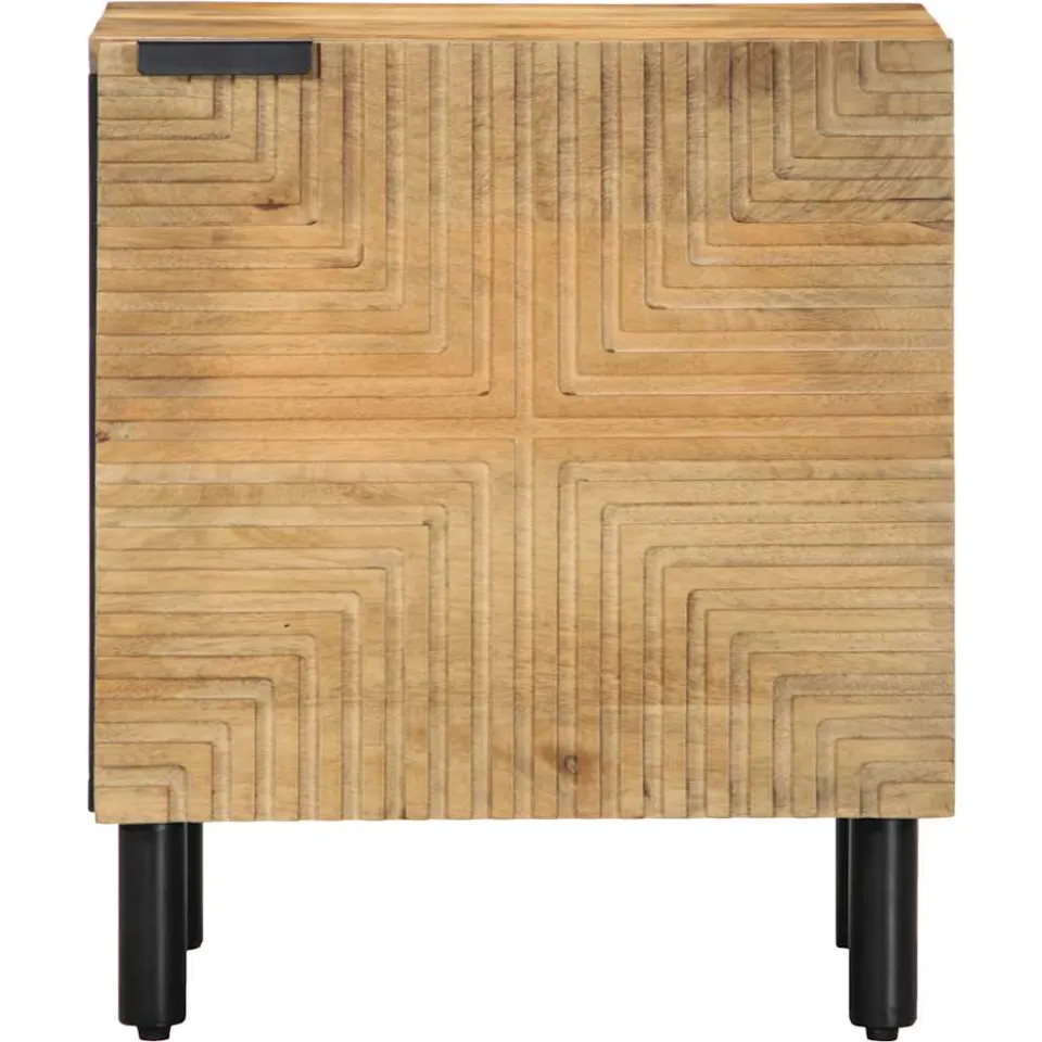 vidaXL Nachtkastjes 2 st 40x33x46 cm massief mangohout bruin, foto 2