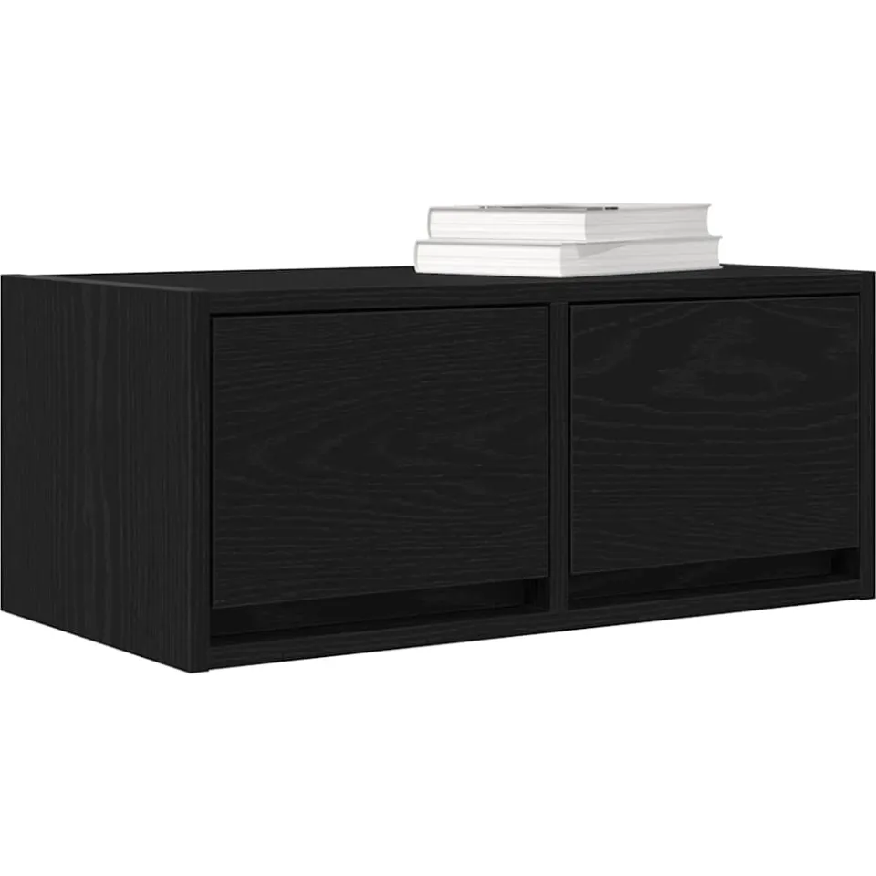 vidaXL Tv-kasten 60x31x25,5 cm spaanplaat zwart eikenkleurig