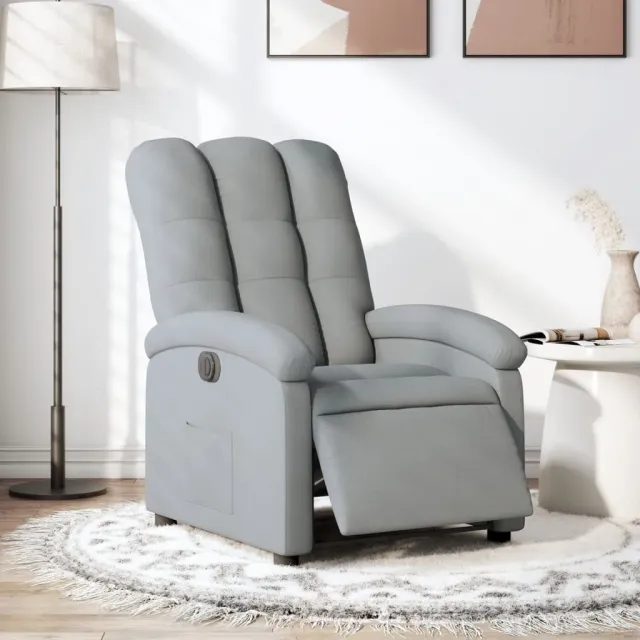 vidaXL Fauteuil elektrisch verstelbaar stof lichtgrijs