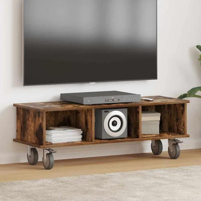 vidaXL TV-standaard 100 x 35 x 35 cm Gerookt eiken Bewerkt hout, foto 2