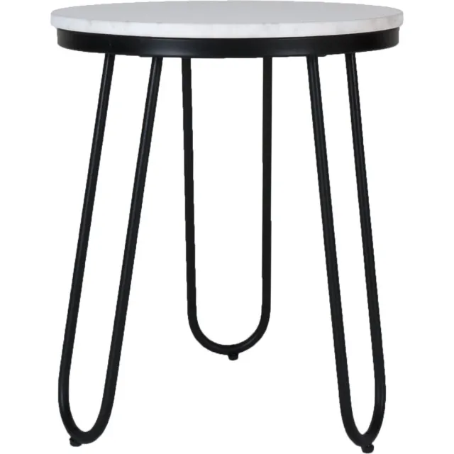 Home67 Salontafel Milan - Marmer - 39 cm - Rond Wit
