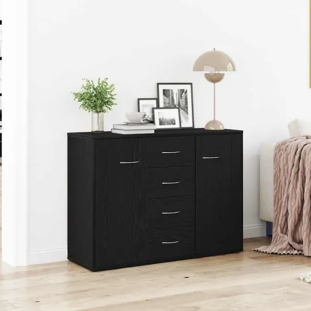 vidaXL Dressoir 88x30x64 cm bewerkt hout zwart eikenkleurig