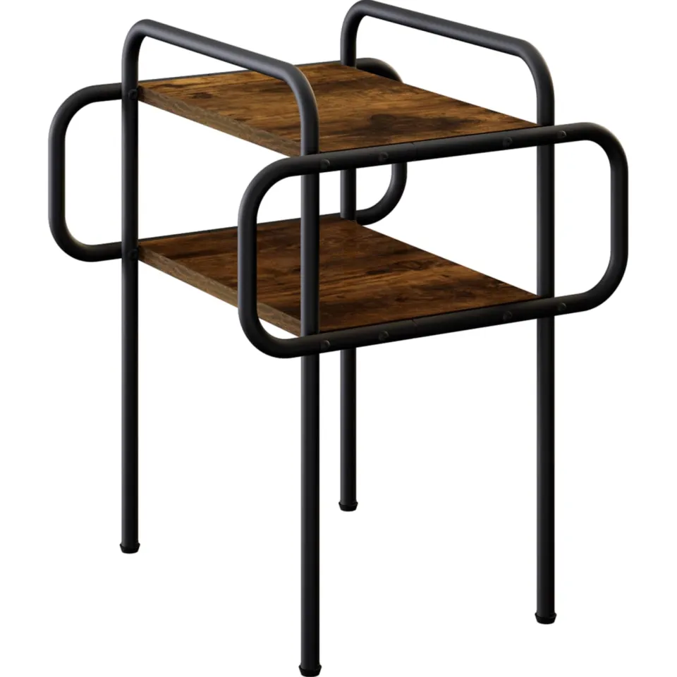 vidaXL Salontafel Gerookt eiken 40 x 40 x 51 cm Bewerkt hout, foto 3