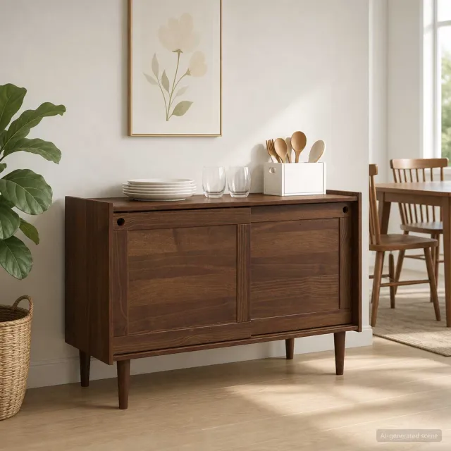 vidaXL Dressoir BILBAO Donkerkaramel 114 x 45 x 75 cm bruin, foto 2