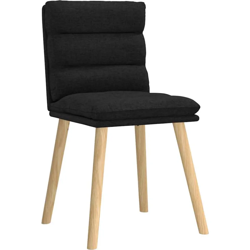 vidaXL Eetkamerstoelen 4 st stof zwart