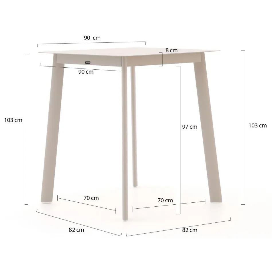 Manifesto Furniture Manifesto Savio bartafel 90x90x103cm taupe, foto 2