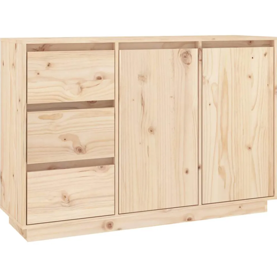 vidaXL Dressoir 111x34x75 cm massief grenenhout bruin