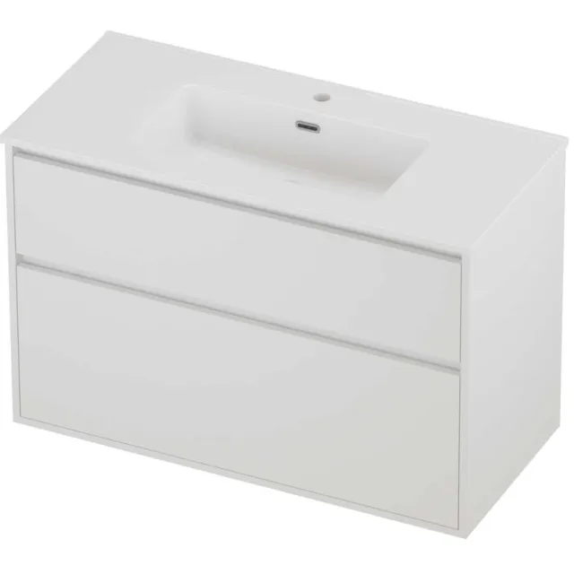 Proline Tribute Badmeubelset Porselein Elegant 1 Gat 100x46x67 cm Glans Wit Mat White Mat Wit