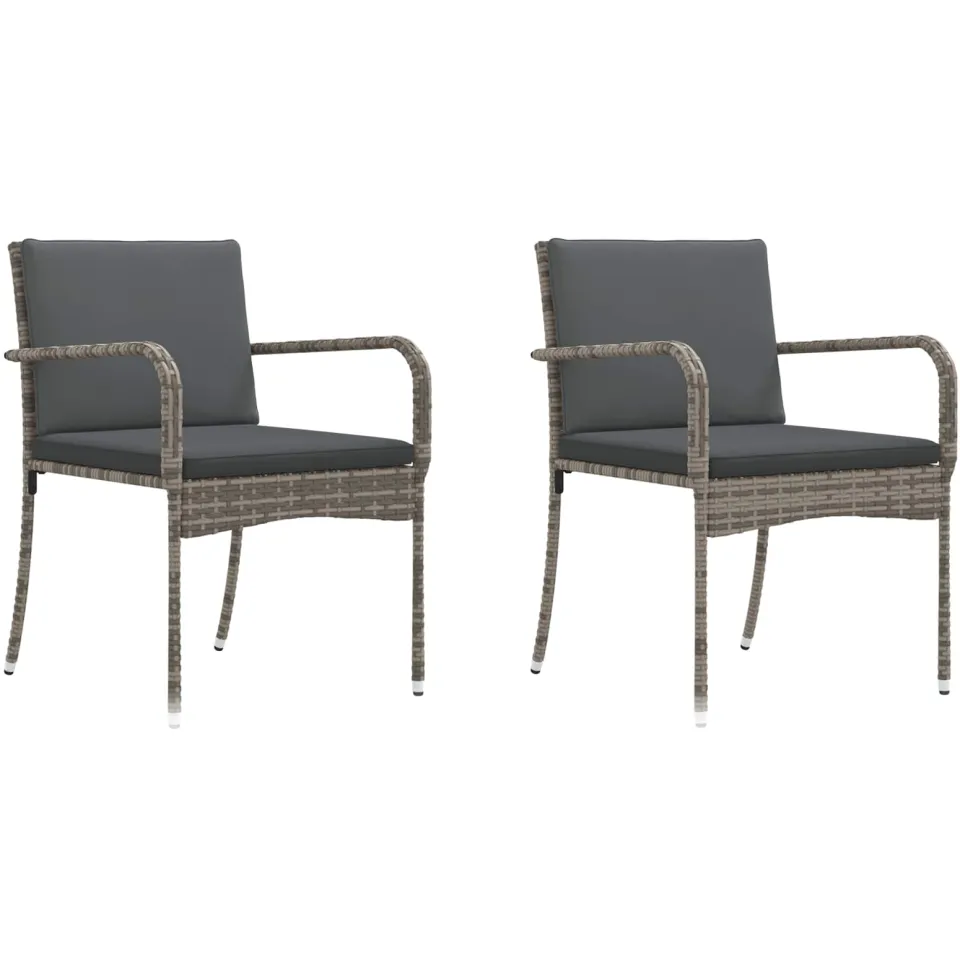 vidaXL Tuin Bistro Set 3 st Grijs poly rattan, foto 4