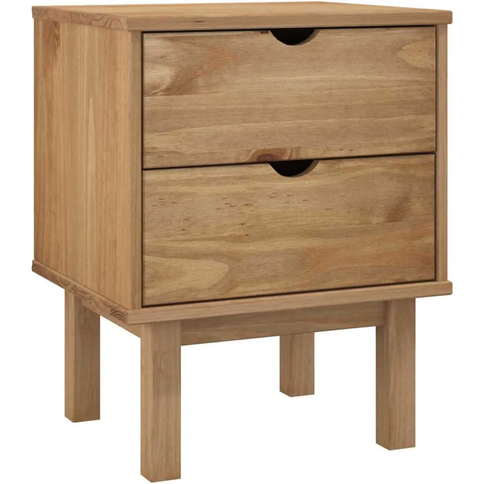 vidaXL Nachtkastje OTTA 45x39x57 cm massief grenenhout bruin