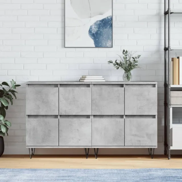 vidaXL Dressoirs 2 st bewerkt hout betongrijs