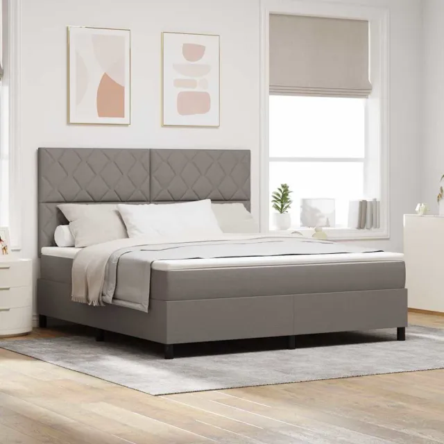 vidaXL Boxspringbed met hoofdeinde Taupe 180 x 200 cm Stof