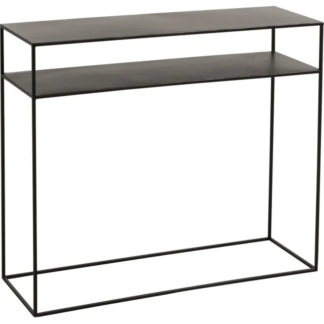 J-Line console Rechthoekig 2 Planken - metaal - zwart