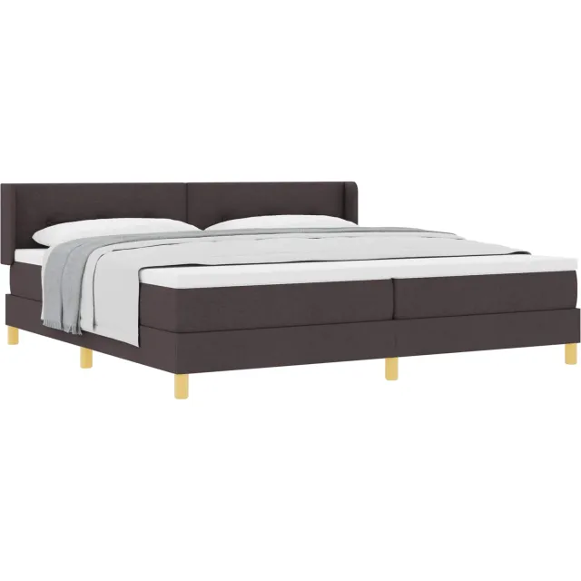 vidaXL Boxspringbed met hoofdeinde Donkerbruin 200 x 200 cm Stof