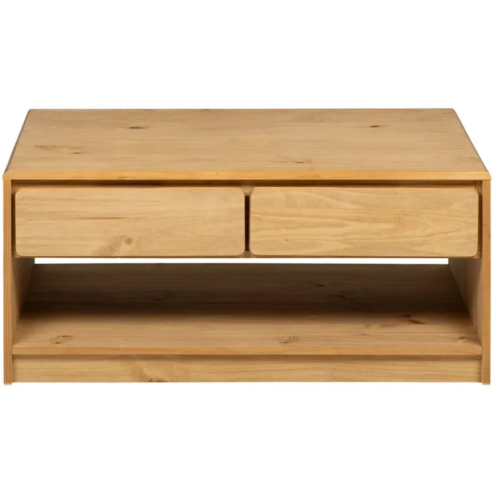 vidaXL Salontafel SAUDA 99x55x45 cm massief grenenhout eikenkleurig Bruin