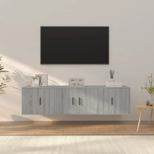 vidaXL 3-delige Tv-meubelset bewerkt hout grijs sonoma eikenkleurig, foto 2