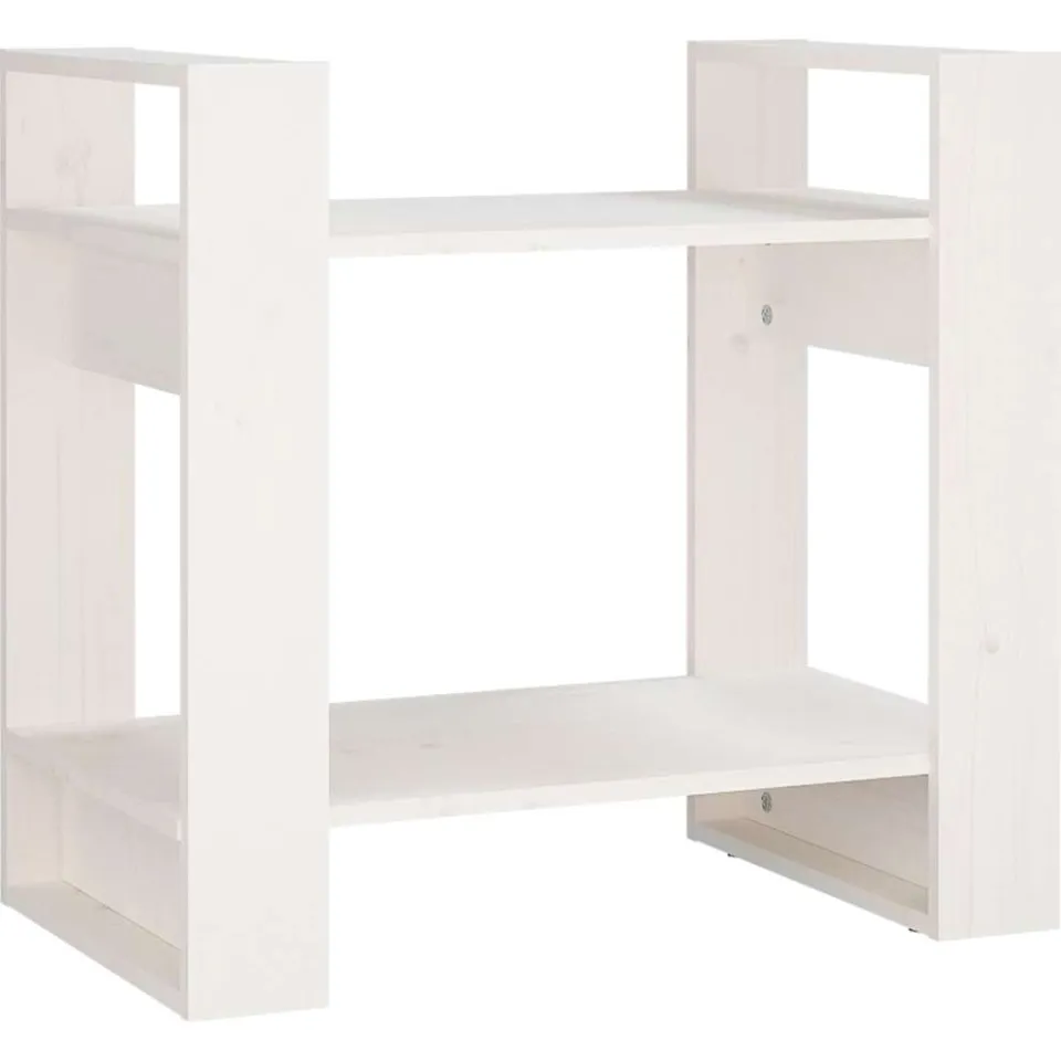 vidaXL Boekenkast/kamerscherm 60x35x57 cm massief grenenhout wit