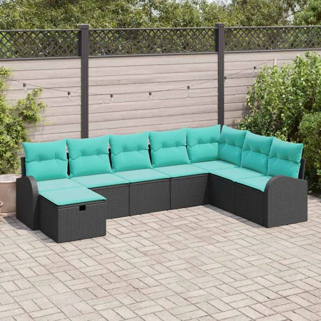 vidaXL Tuin Sofa Set 8 st Zwart poly rattan