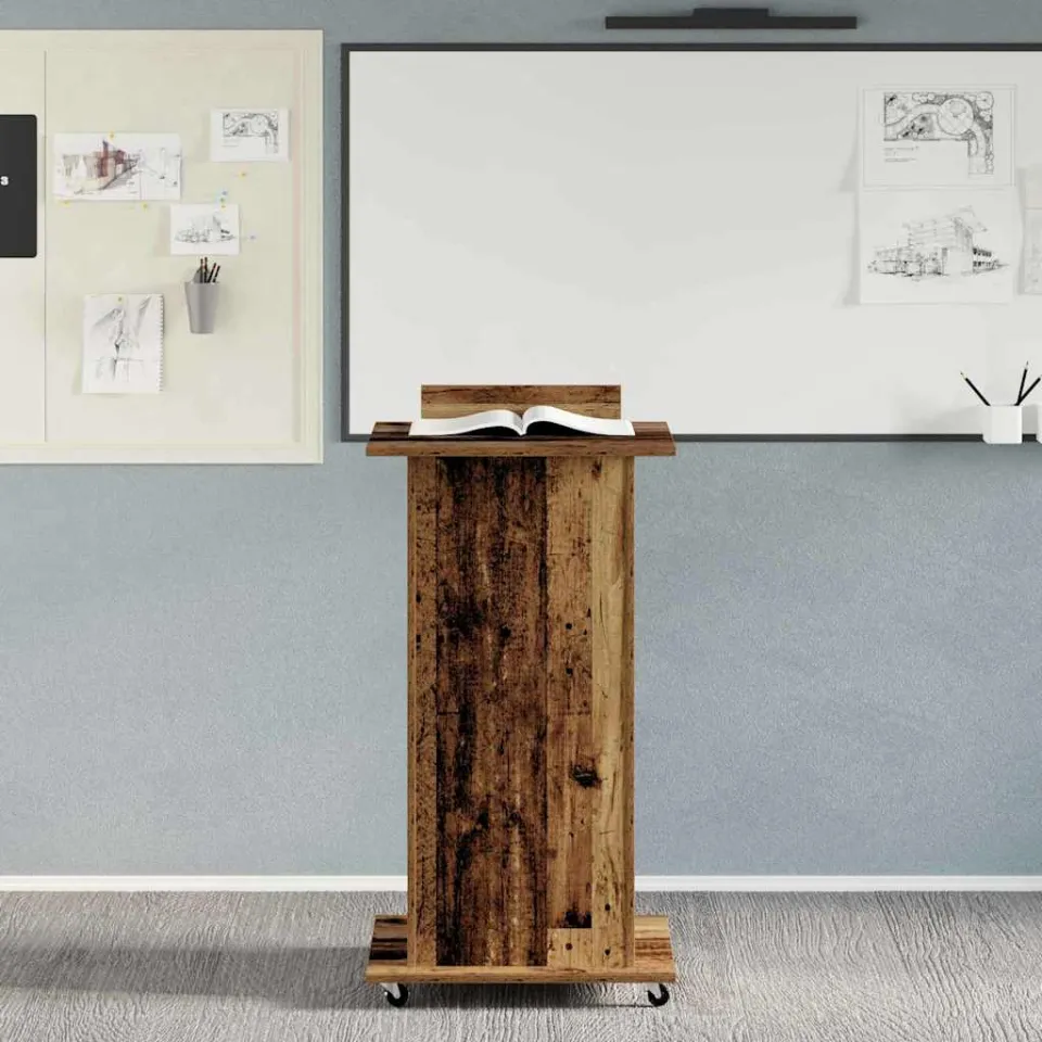vidaXL Podium Oudhout Bewerkt hout 55 x 55 x 107 cm bruin, foto 3