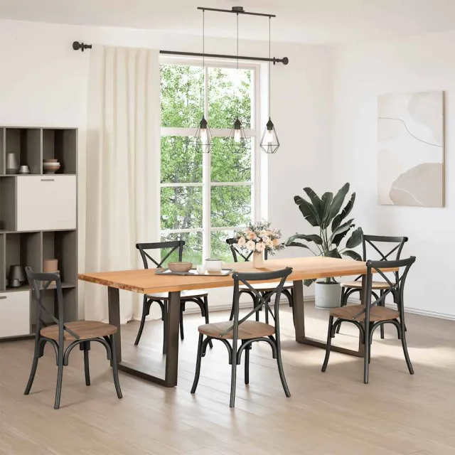 vidaXL Eettafelpoten 2 st V-vormig 100x(72-73,3) cm staal antraciet Anthraciet