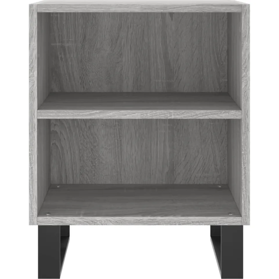 vidaXL Nachtkastjes 2 st 40x30x50 cm bewerkt hout grijs sonoma eiken, foto 4