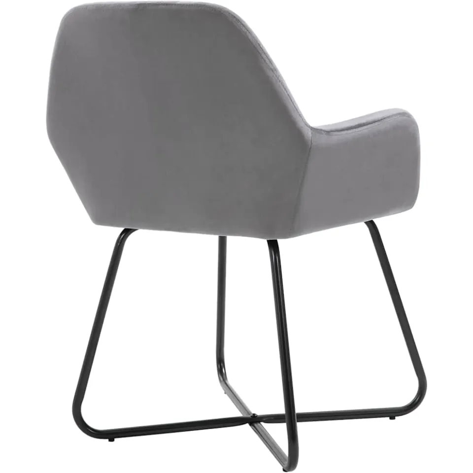 vidaXL Eetkamerstoelen 6 st fluweel grijs, foto 4