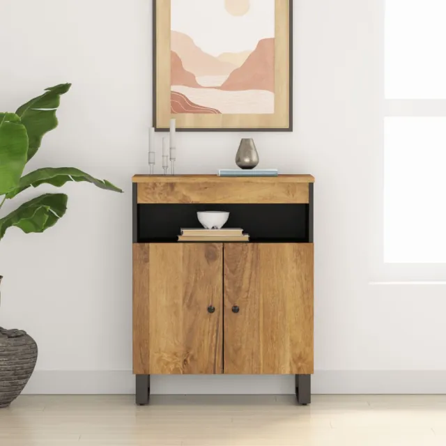 vidaXL Dressoir met 2 deuren 60x33x75 cm massief mangohout Bruin