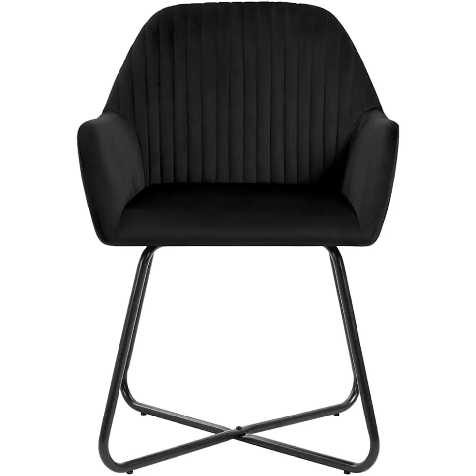 vidaXL Eetkamerstoelen 4 st fluweel zwart, foto 3