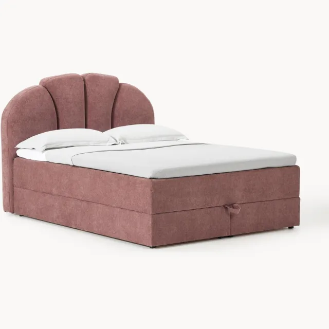 Westwing Collection Boxspring bed Romia met opbergruimte Roze