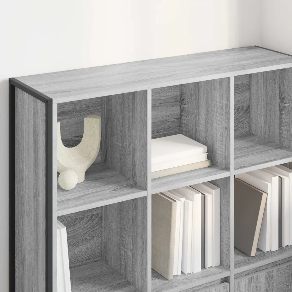 vidaXL Boekenkast 99,5 x 30 x 108 cm Bewerkt hout Grijs Sonoma, foto 4