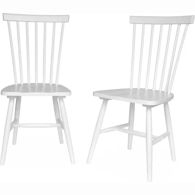 sweeek Stoel natuurlijk rubberhout, romie, set van 2 Wit