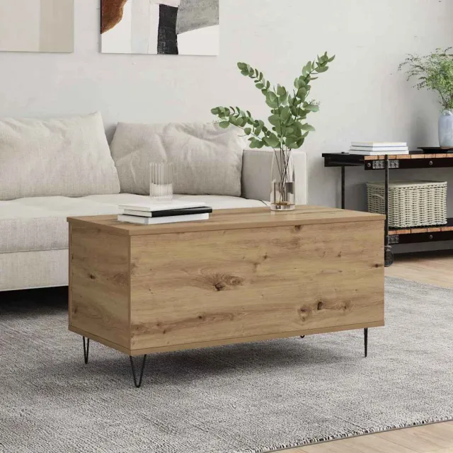 vidaXL Salontafel artisanaal eikenkleurig 90 x 44.5 x 45 cm, foto 2