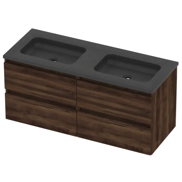 Basic-Line Rocky 46 Badmeubelset Hardsteen 120x46x54 cm R46bseba2x600 Barista Oak Blue Stone Grijs