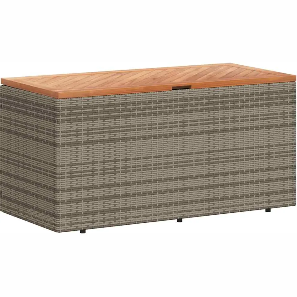 vidaXL Tuinbox 110x50x54 cm poly rattan en acaciahout grijs