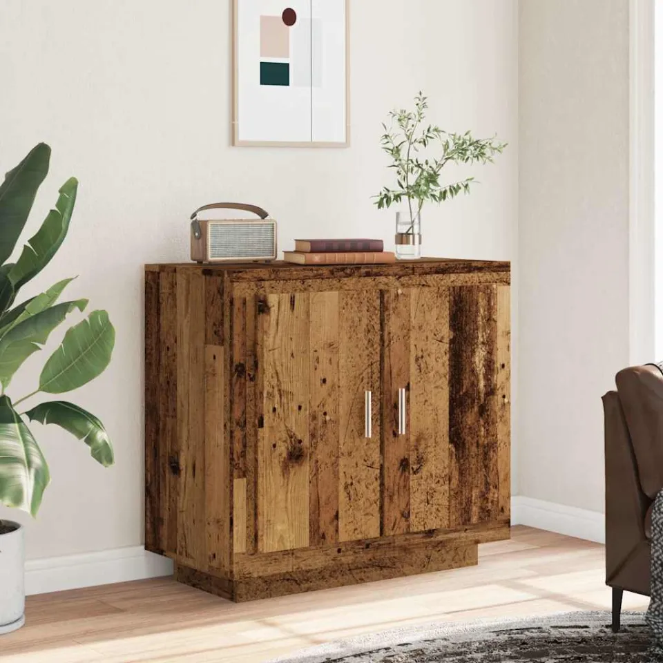 vidaXL Dressoir 80x40x75 cm bewerkt hout oud houtkleurig bruin, foto 2