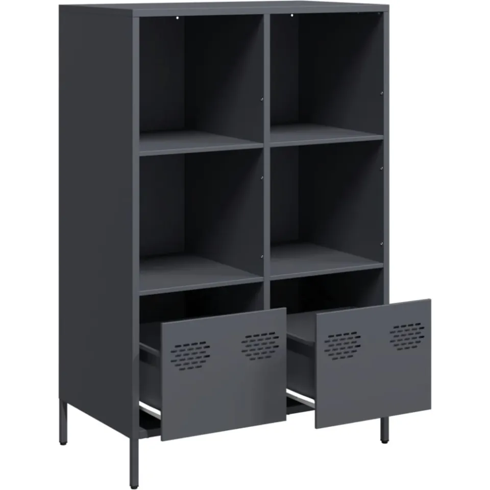 vidaXL Hoge kast 68x39x103,5 cm staal antracietkleurig, foto 4