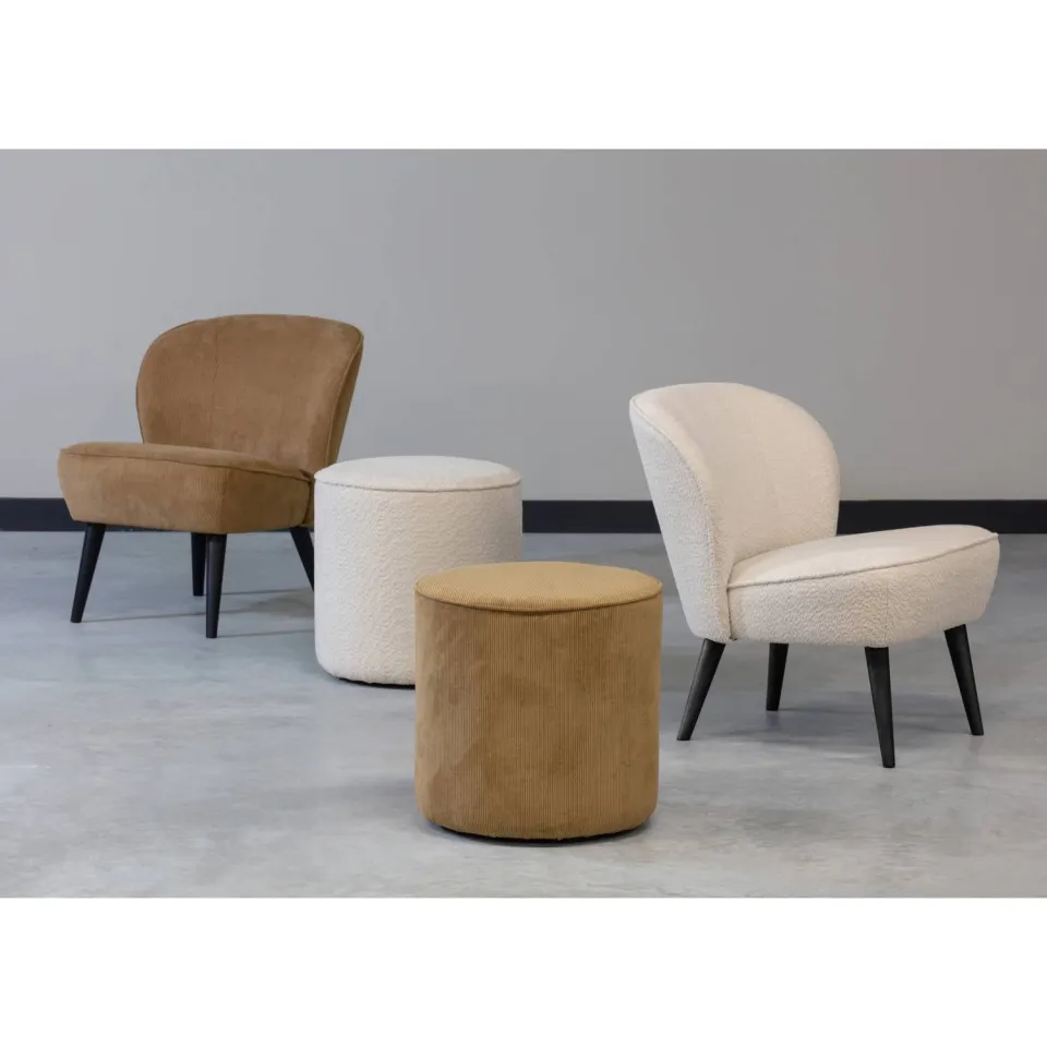WOOOD Sara Fauteuil - Velvet - Donkerbruin - 71x59x70, foto 2