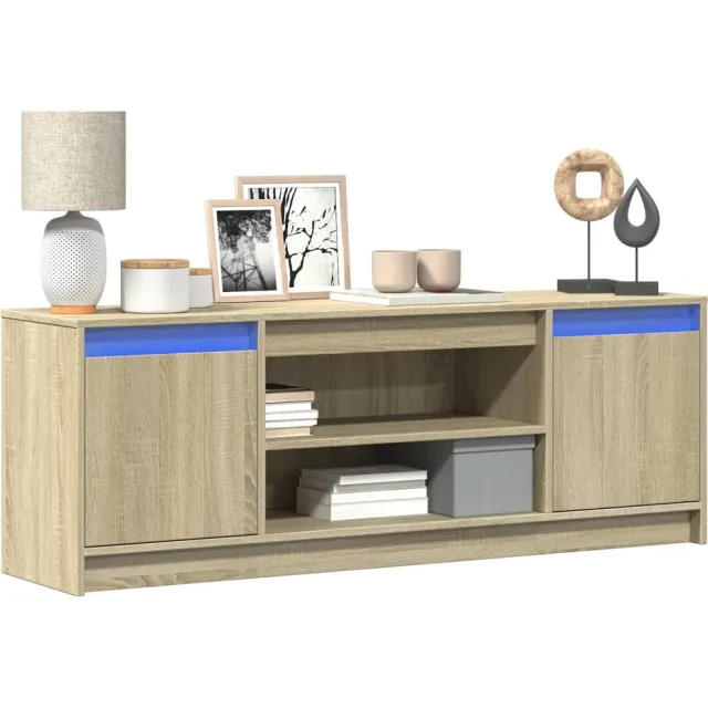 vidaXL Tv-meubel met LED 139,5x34x50 cm bewerkt hout sonoma eikenkleur, foto 2